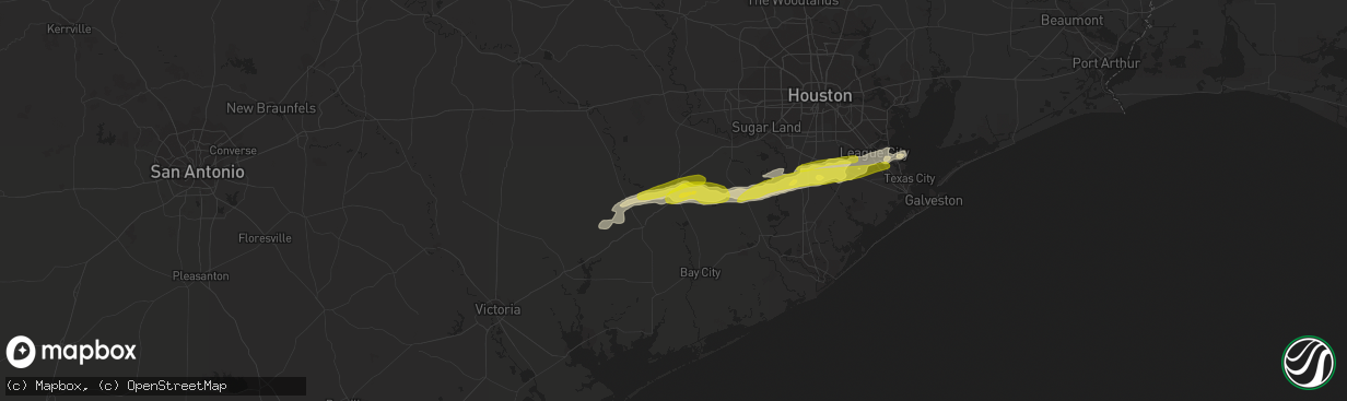 Hail map in Wharton, TX on February 26, 2019