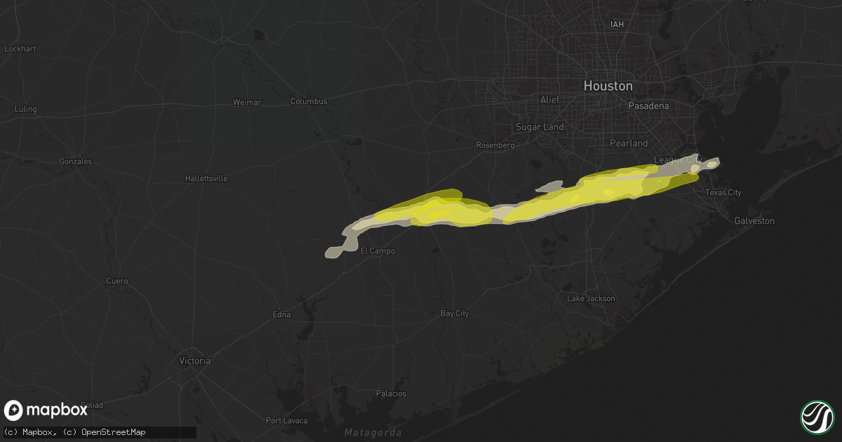 Hail map in Wharton, TX on February 26, 2019