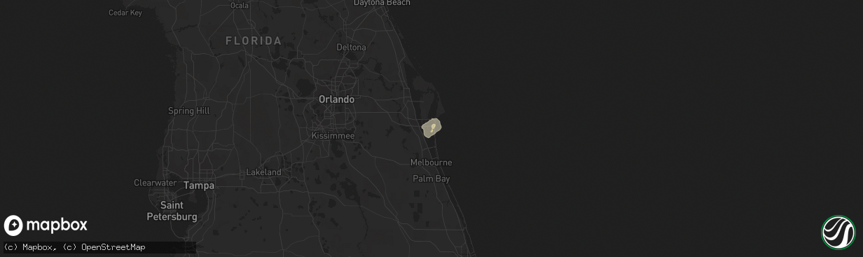 Hail map in Cocoa Beach, FL on February 26, 2020