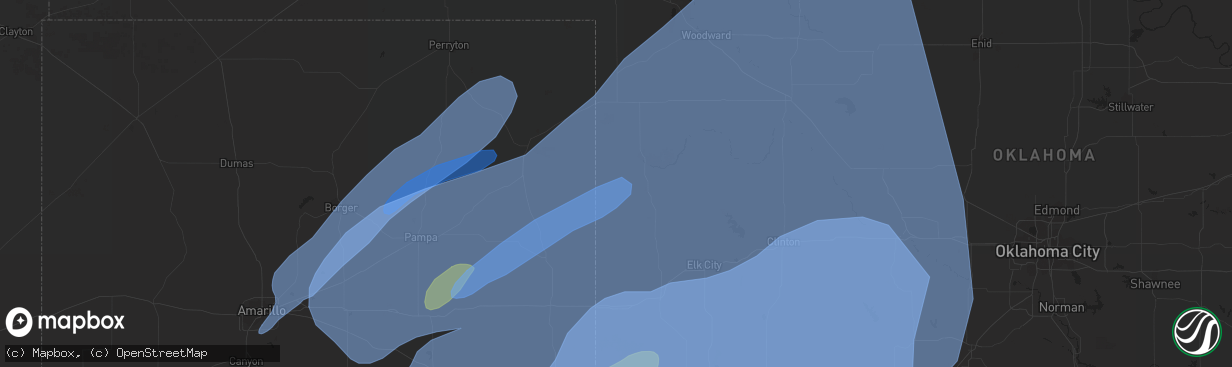 Hail map in Altus, OK on February 26, 2023