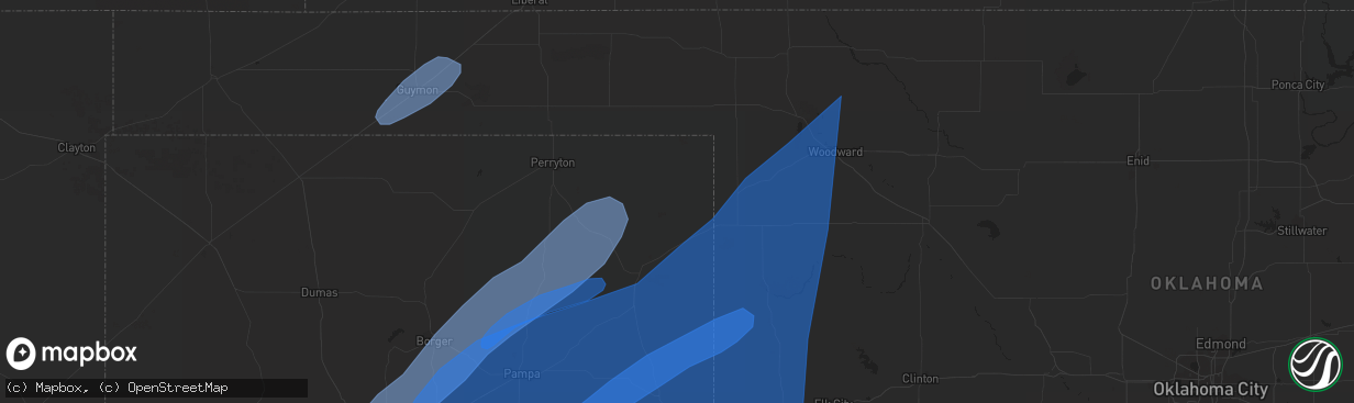 Hail map in Childress, TX on February 26, 2023