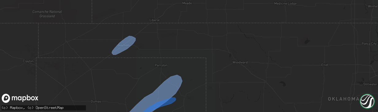 Hail map in Clarendon, TX on February 26, 2023