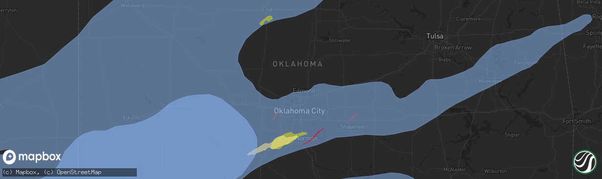 Hail map in Edmond, OK on February 26, 2023