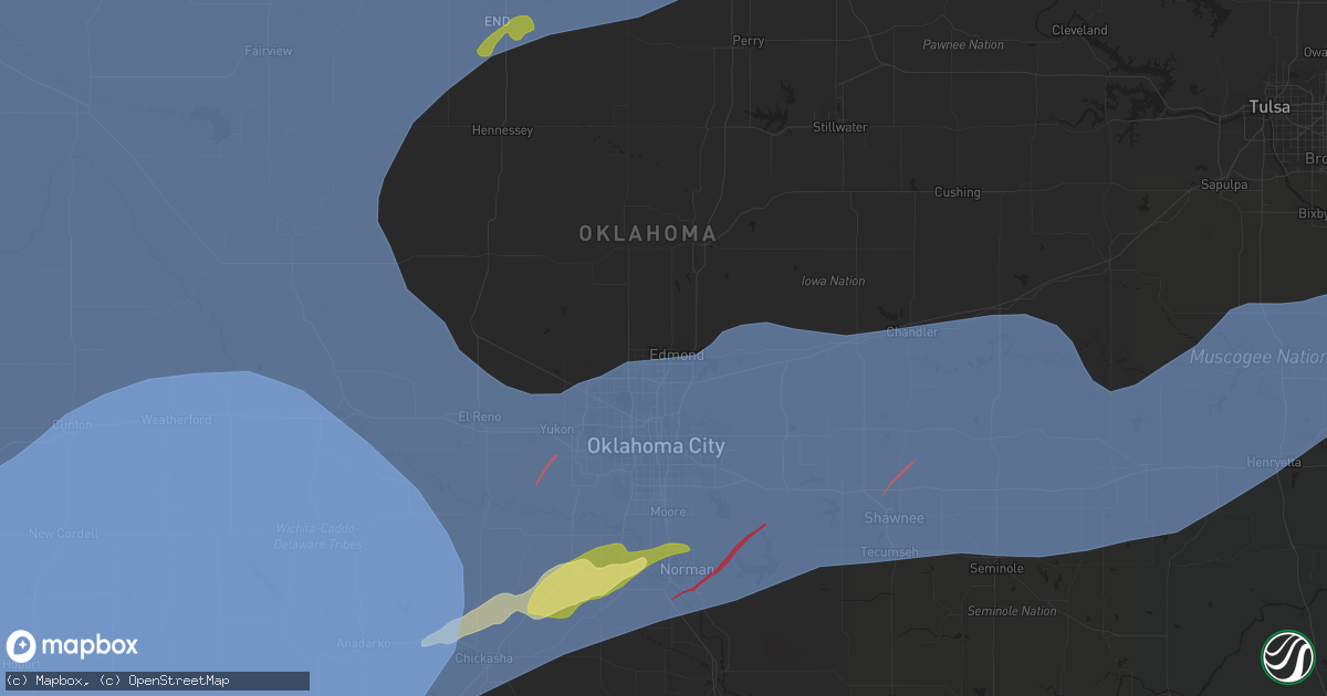 Hail map in Edmond, OK on February 26, 2023