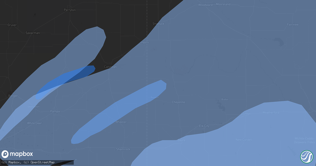 Hail map in Elk City, OK on February 26, 2023