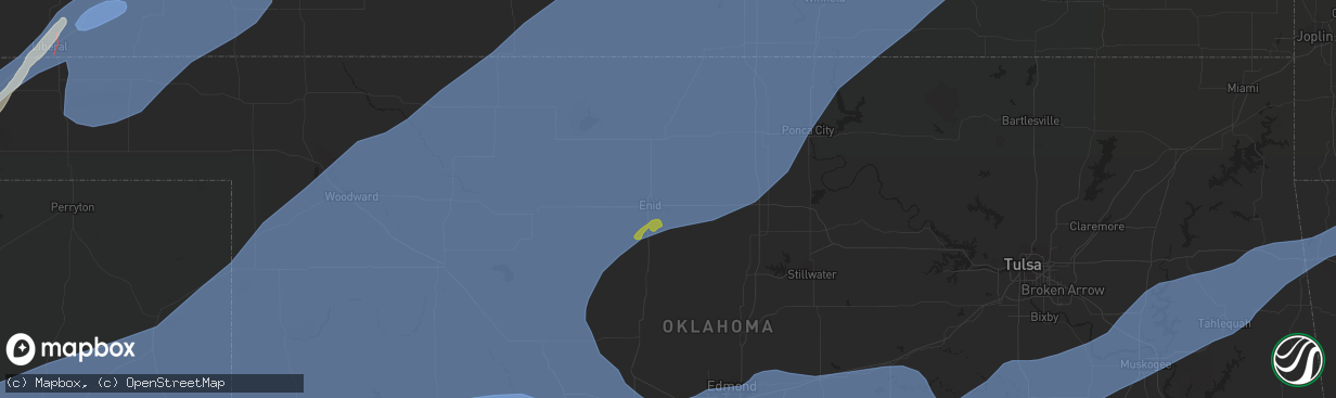 Hail map in Enid, OK on February 26, 2023