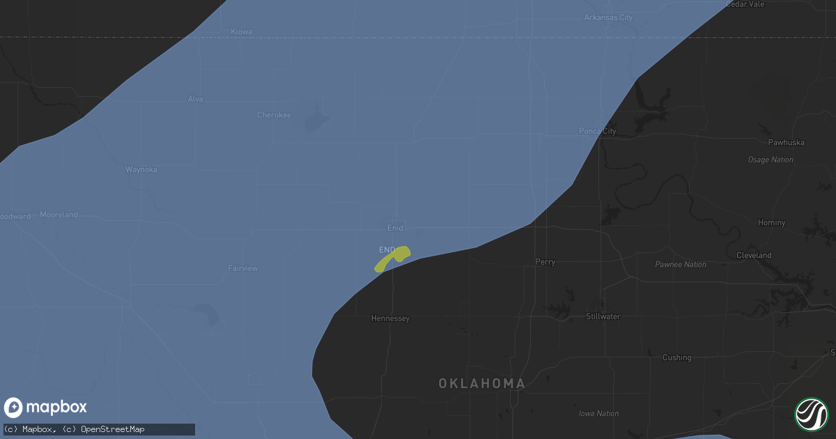 Hail map in Enid, OK on February 26, 2023