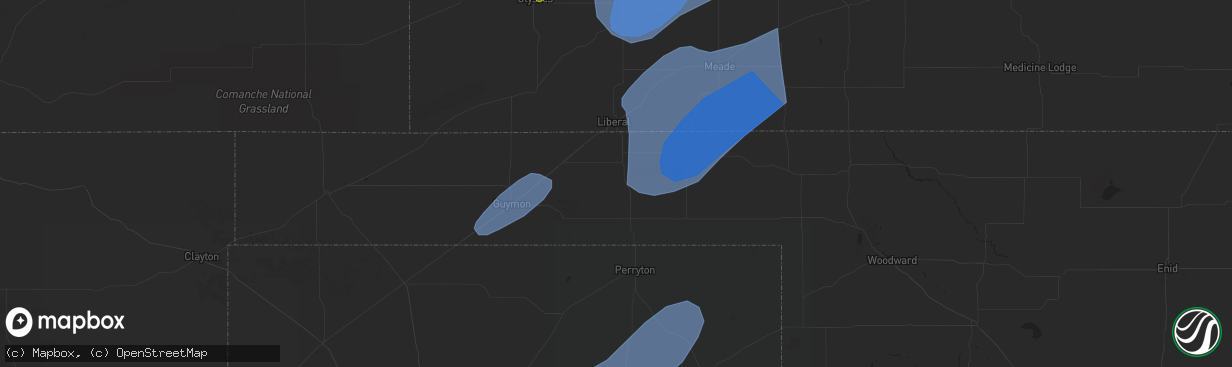 Hail map in Forgan, OK on February 26, 2023