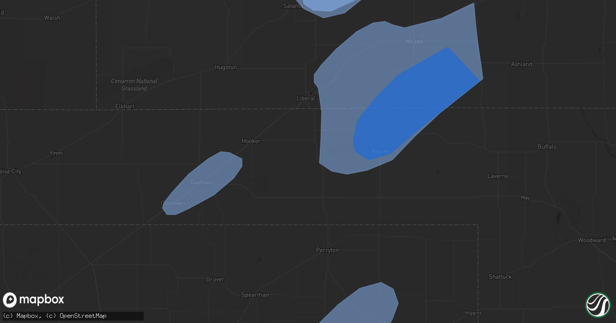 Hail map in Forgan, OK on February 26, 2023