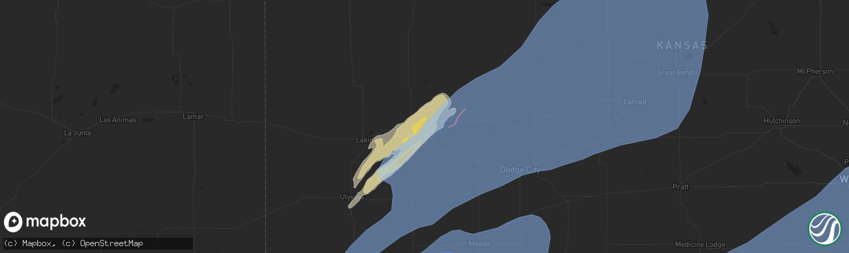 Hail map in Garden City, KS on February 26, 2023