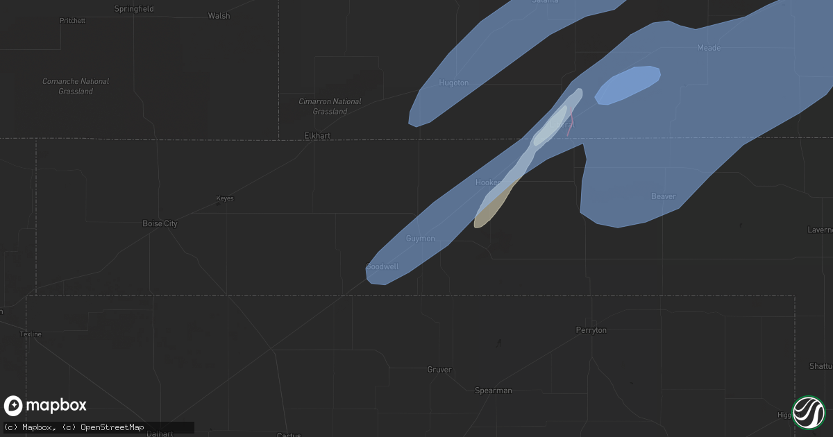 Hail map in Guymon, OK on February 26, 2023