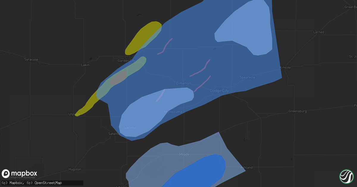 Hail map in Hanston, KS on February 26, 2023