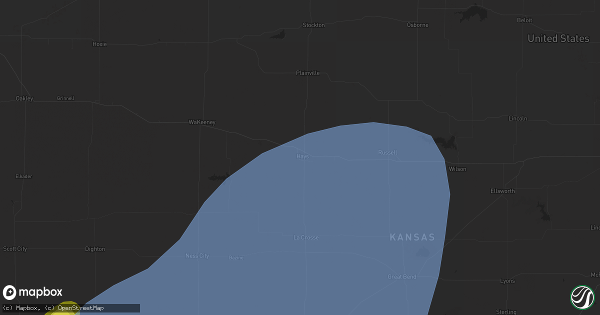 Hail map in Hays, KS on February 26, 2023