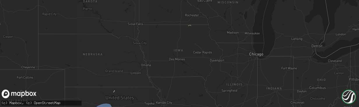 Hail map in Iowa on February 26, 2023