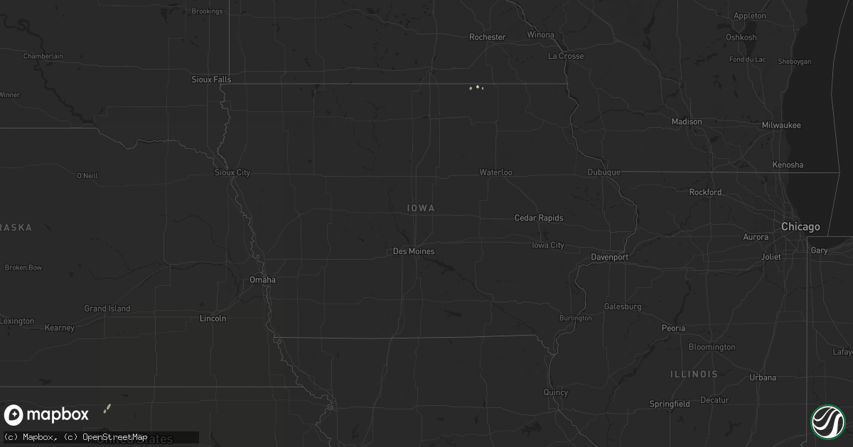 Hail map in Iowa on February 26, 2023