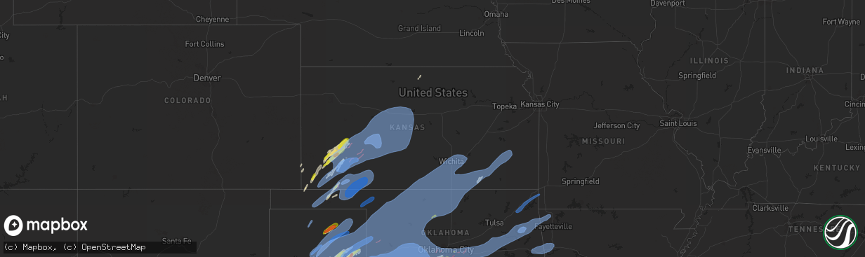 Hail map in Kansas on February 26, 2023