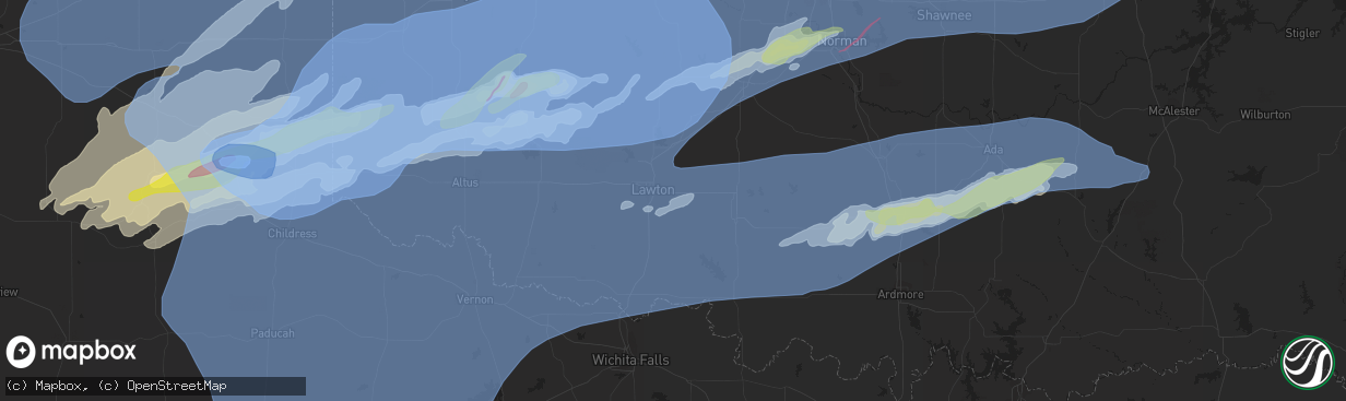 Hail map in Lawton, OK on February 26, 2023