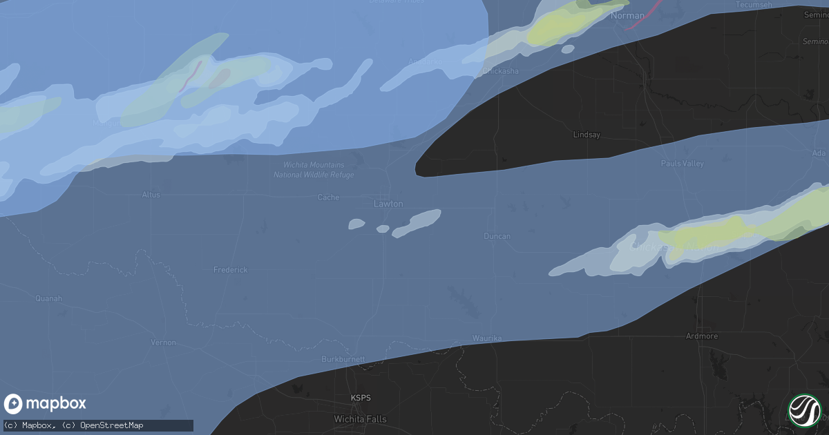 Hail map in Lawton, OK on February 26, 2023