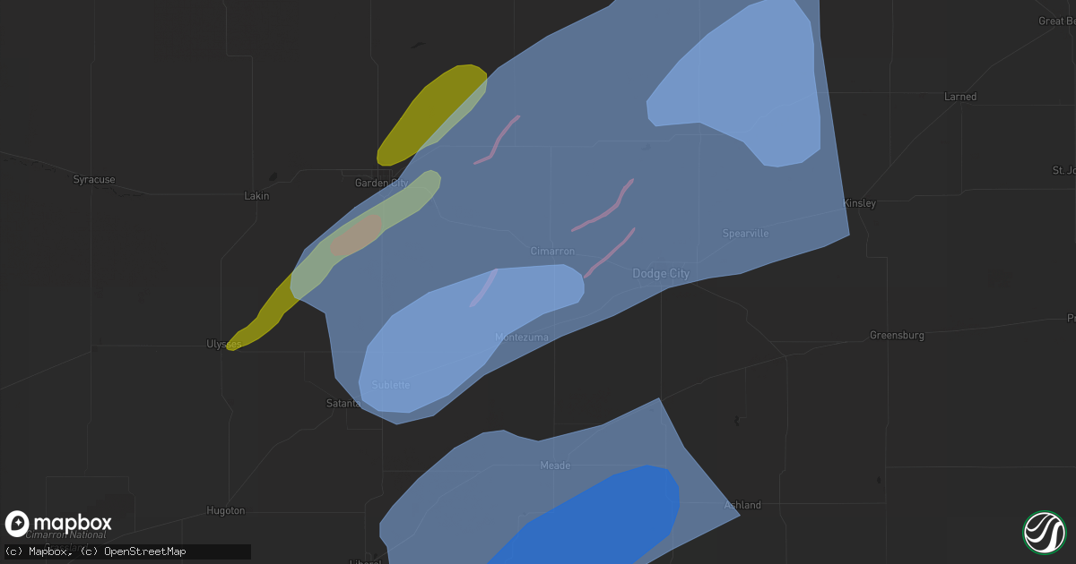 Hail map in Meade, KS on February 26, 2023