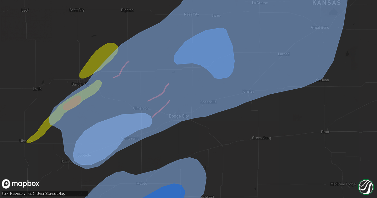 Hail map in Ness City, KS on February 26, 2023