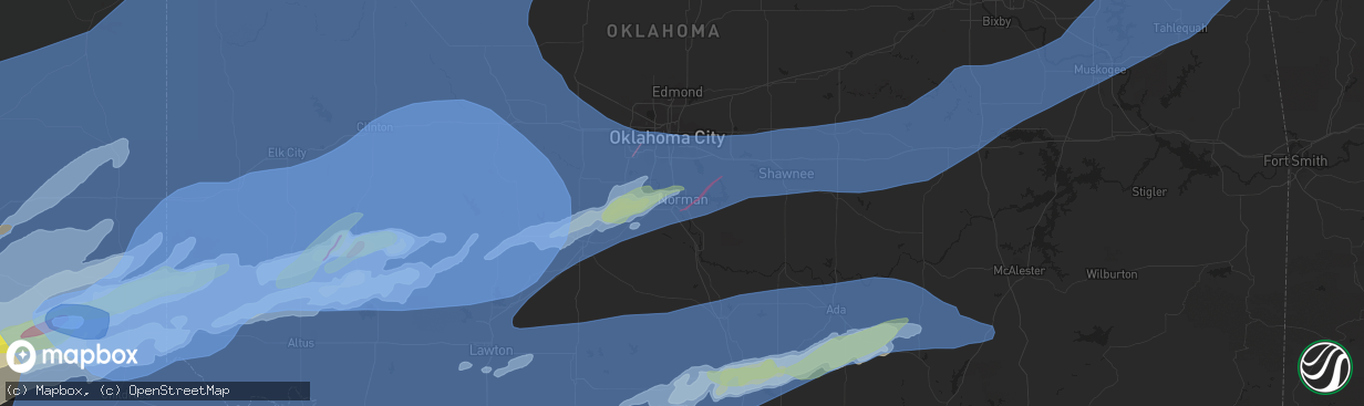 Hail map in Norman, OK on February 26, 2023