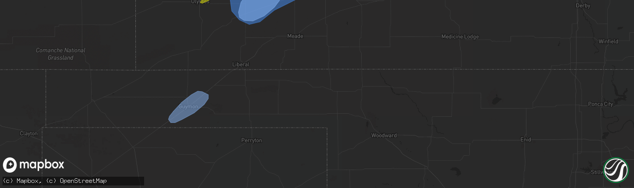 Hail map in Sublette, KS on February 26, 2023