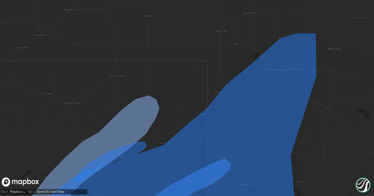 Hail map in Vernon, TX on February 26, 2023