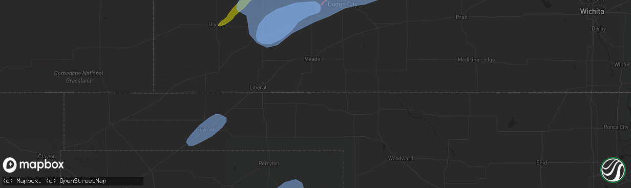 Hail map in Wheeler, TX on February 26, 2023