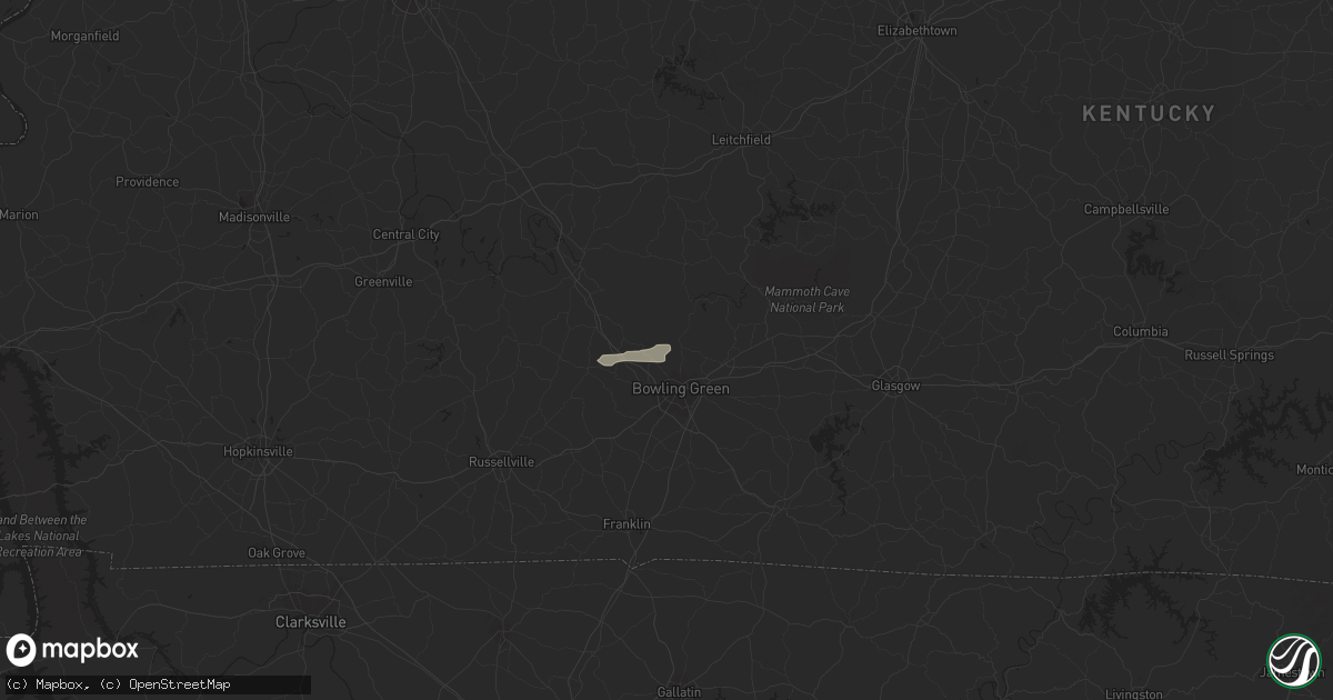 Hail map in Bowling Green, KY on February 26, 2024