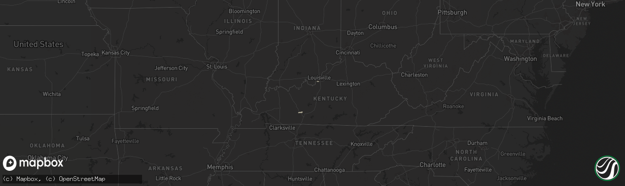 Hail map in Kentucky on February 26, 2024