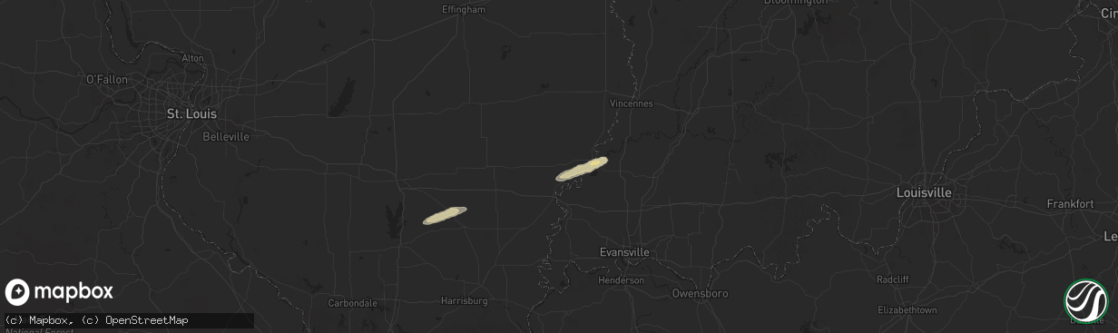 Hail map in Browns, IL on February 26, 2025