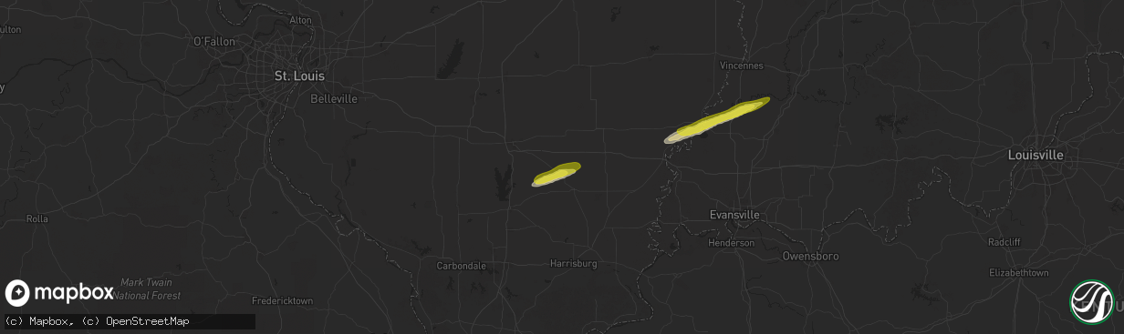 Hail map in Dahlgren, IL on February 26, 2025