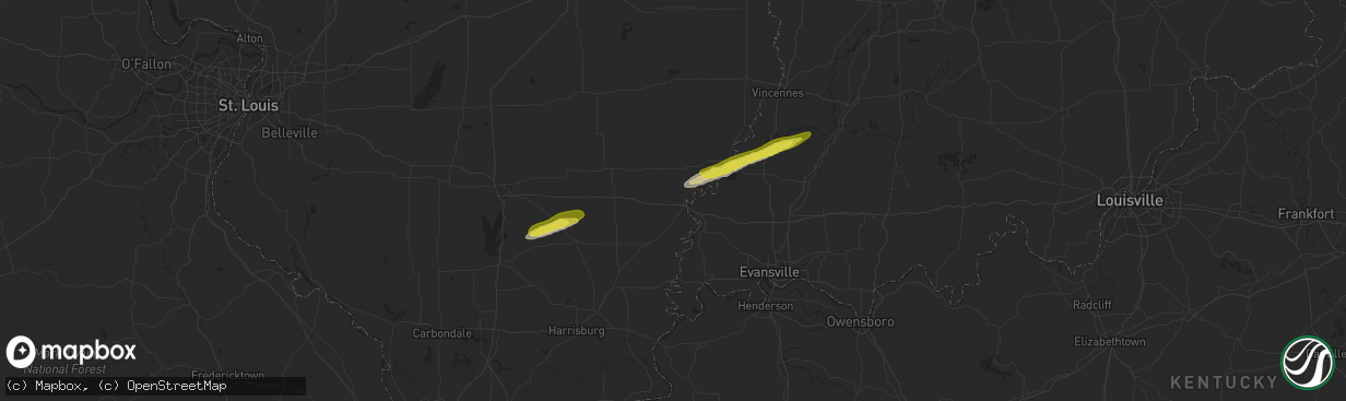 Hail map in Grayville, IL on February 26, 2025