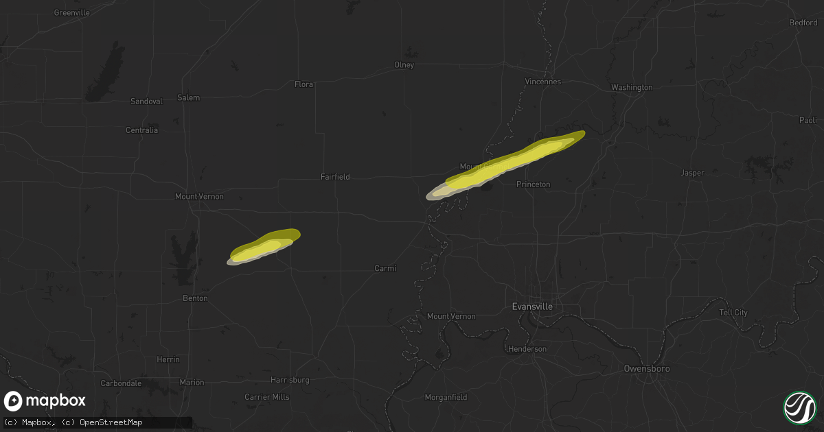 Hail map in Grayville, IL on February 26, 2025