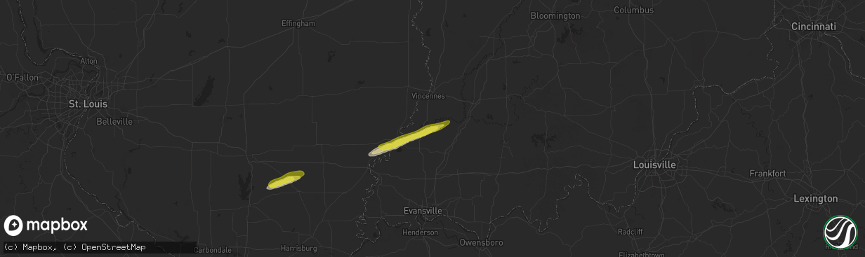 Hail map in Hazleton, IN on February 26, 2025