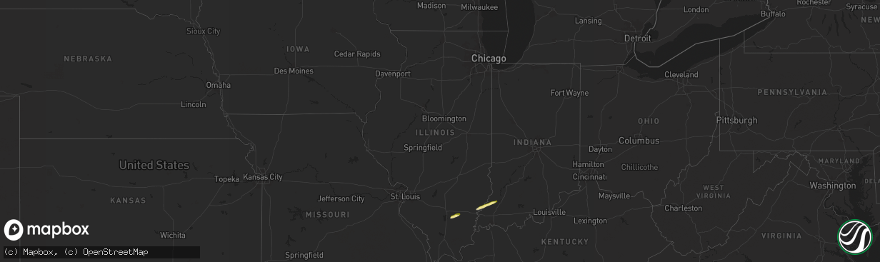 Hail map in Illinois on February 26, 2025