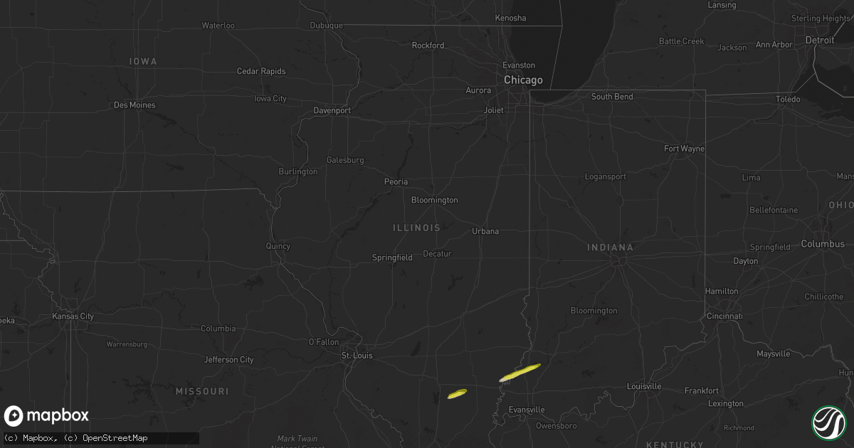 Hail map in Illinois on February 26, 2025