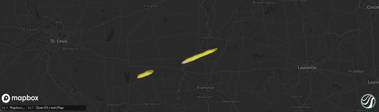 Hail map in Mount Carmel, IL on February 26, 2025