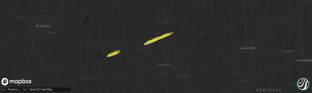 Hail map in Owensville, IN on February 26, 2025