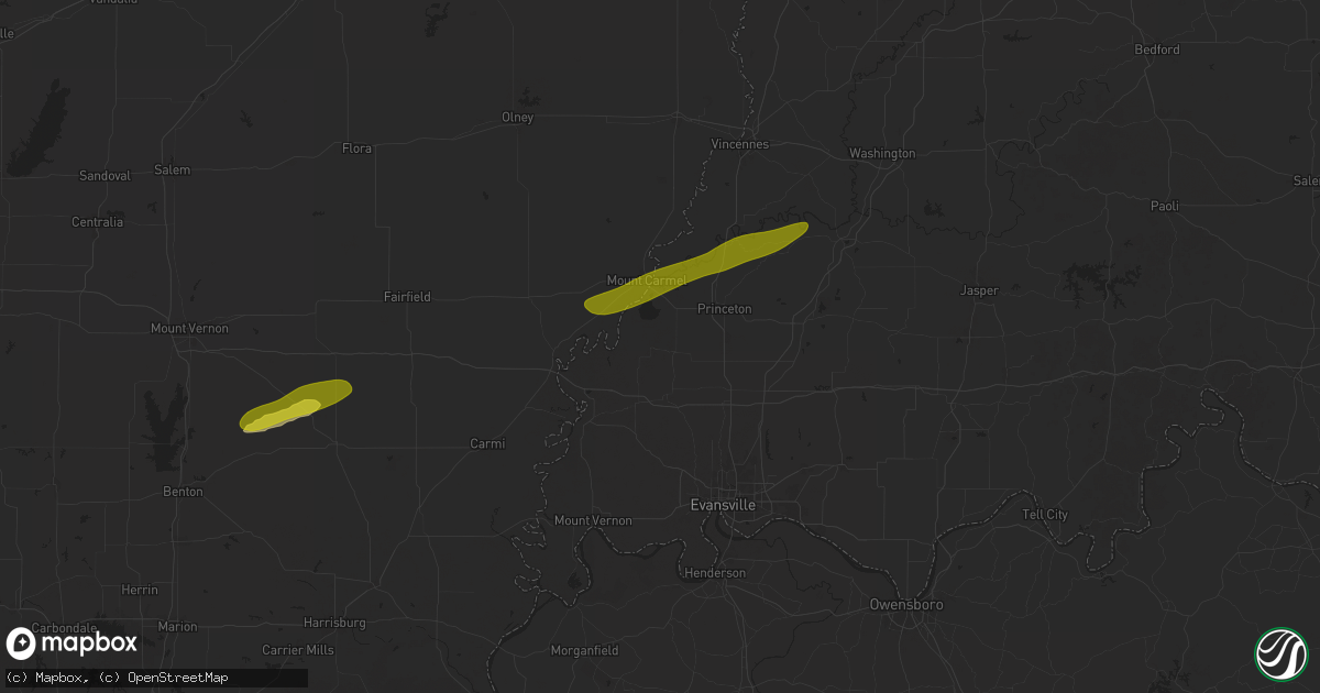 Hail map in Owensville, IN on February 26, 2025