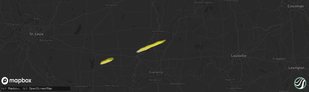 Hail map in Patoka, IN on February 26, 2025