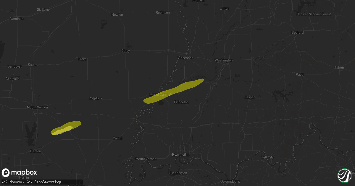 Hail map in Patoka, IN on February 26, 2025