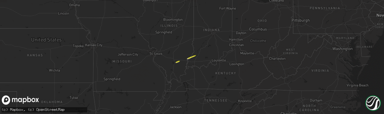 Hail map on February 26, 2025