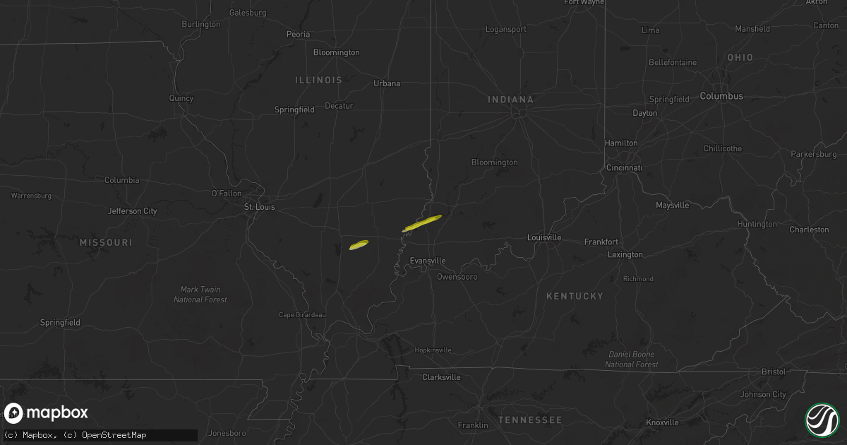 Hail map on February 26, 2025