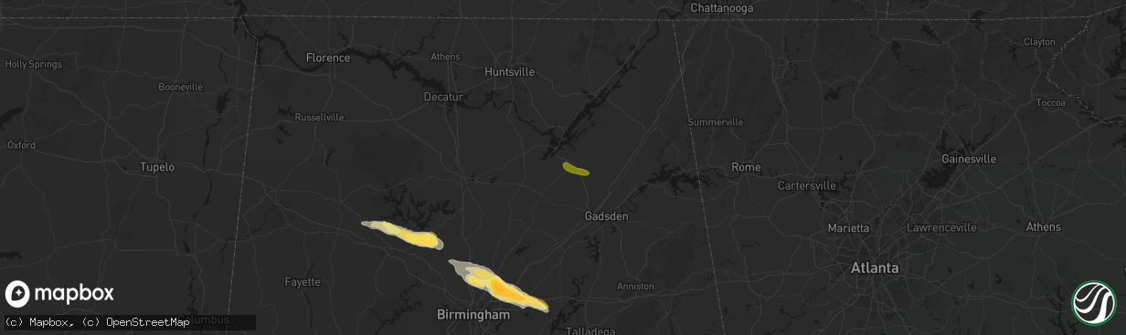 Hail map in Albertville, AL on February 26, 2026