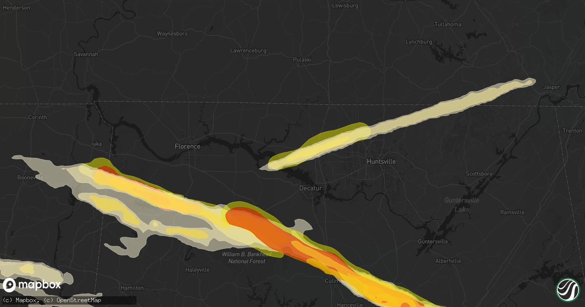 Hail map in Athens, AL on February 26, 2026