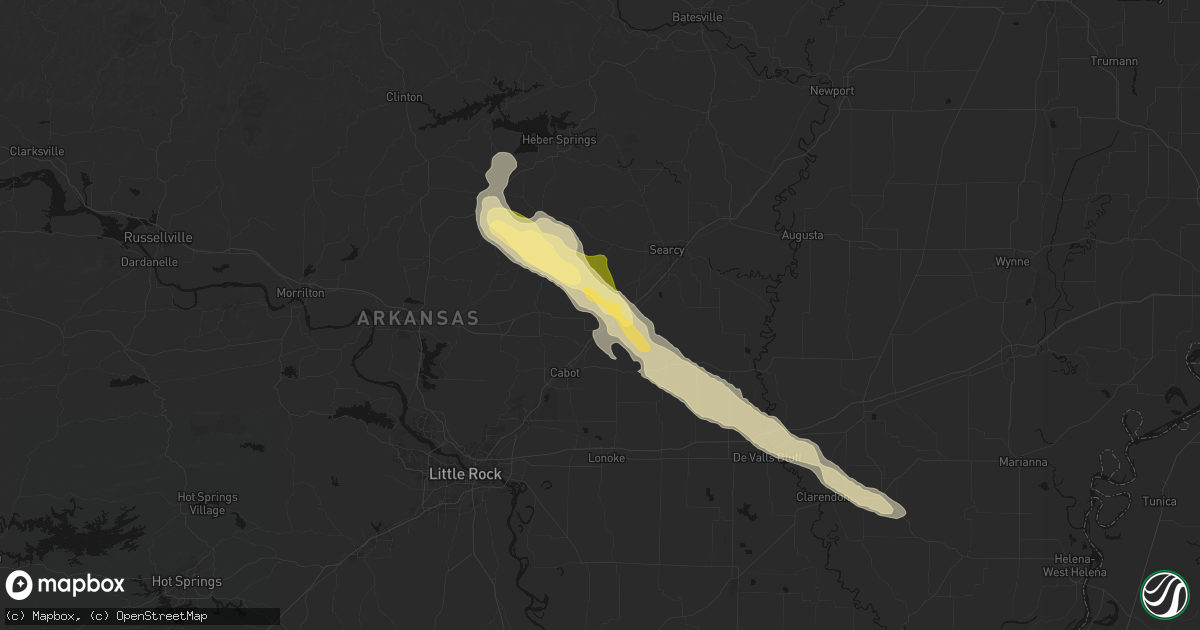 Hail map in Beebe, AR on February 26, 2026
