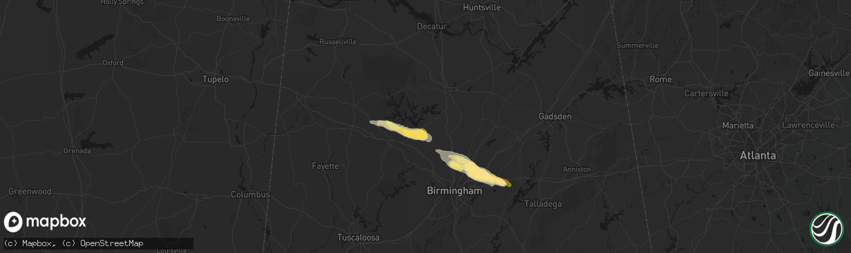 Hail map in Bremen, AL on February 26, 2026