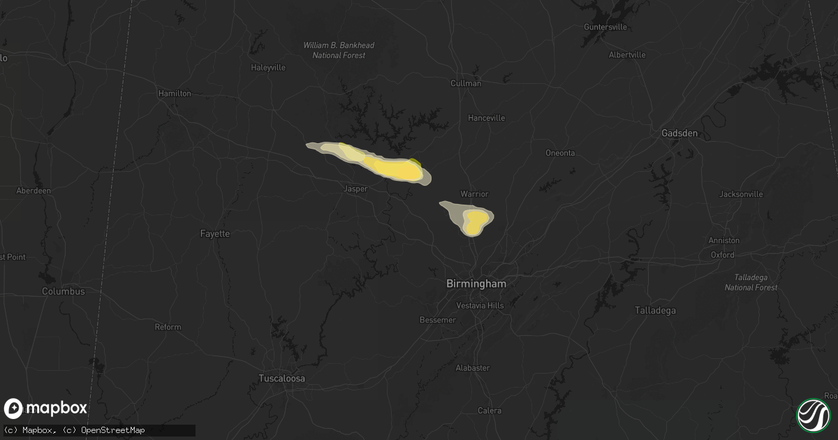 Hail map in Dora, AL on February 26, 2026