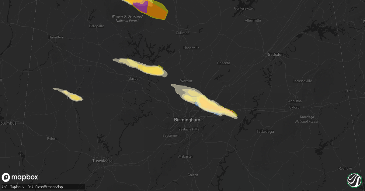 Hail map in Gardendale, AL on February 26, 2026